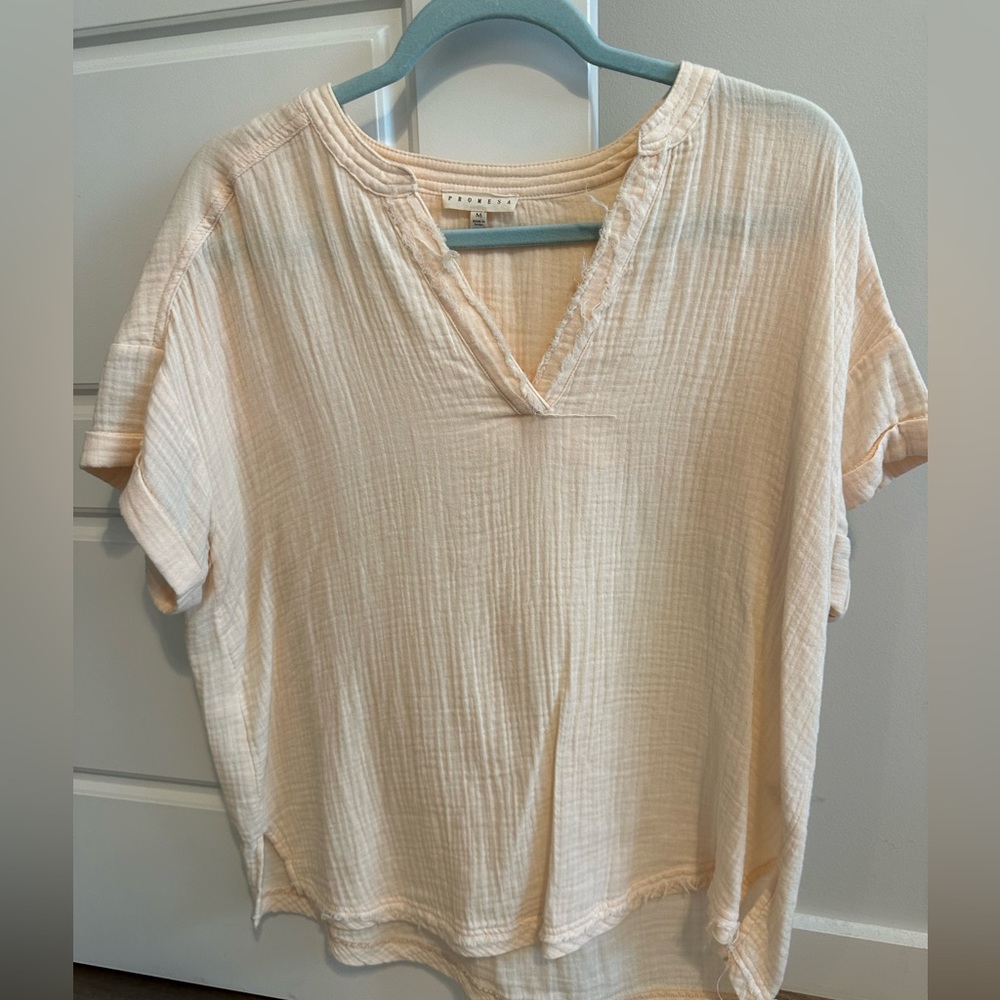 Orange linen like shirt